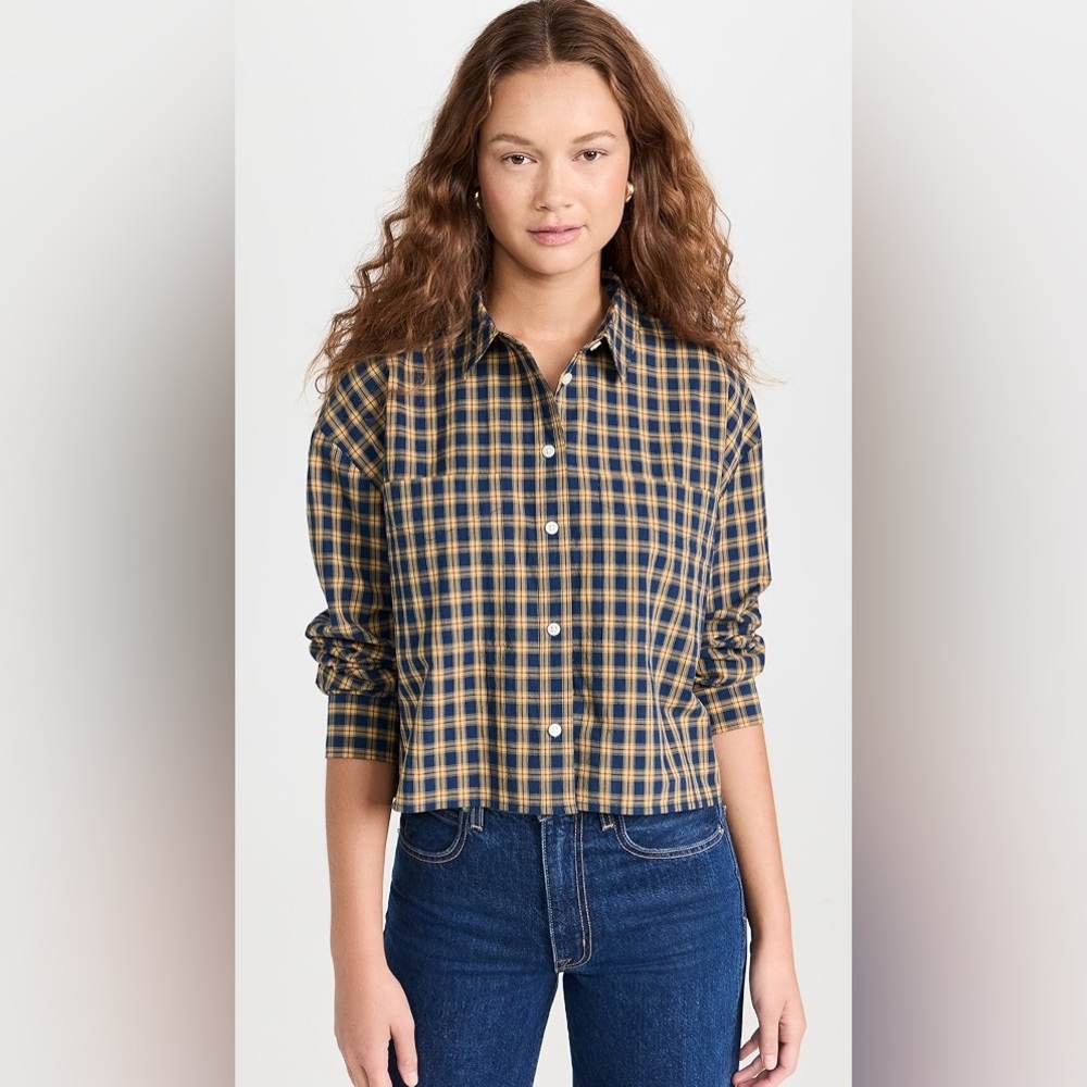 NWT Madewell The Signature Poplin Crop Shirt